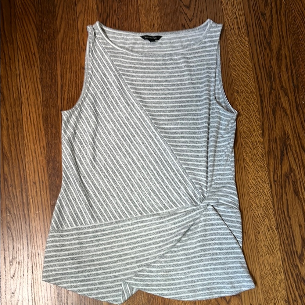 Gray Striped Sleeveless Top, soft and silky feeling, M, great condition